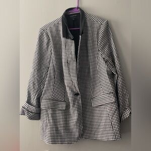 Lane Bryant Black and White Houndstooth Blazer
